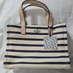 🎄SALE🎄 Kate Spade Navy and Cream Striped "Sam" Bag